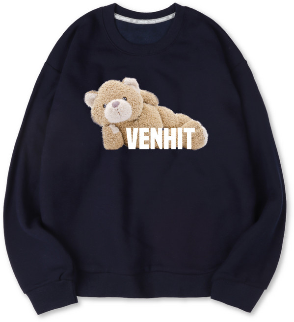 VENHIT LAZY BEAR 半寬鬆版型 特殊雙面布料 大尺碼 大學T
