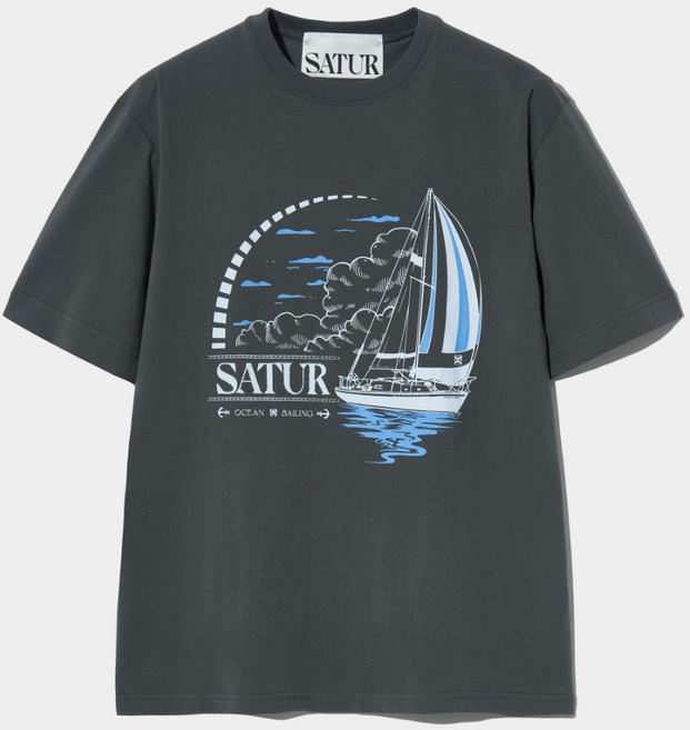 세터 남녀공용 세일링 그래픽 반팔 티셔츠