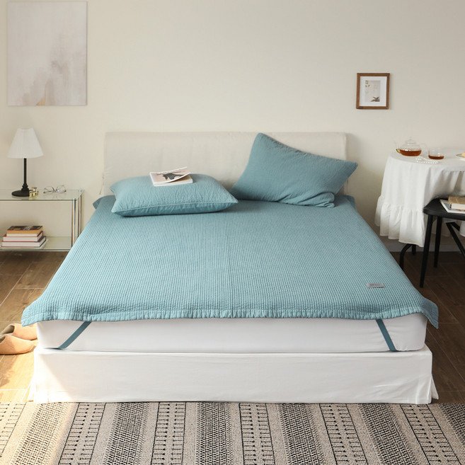 이블랑 뉴데이 60수 순면 피그먼트 침대패드, 터키블루