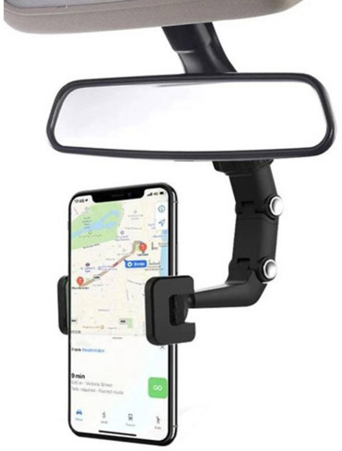 폰위드 차량용 룸미러 강력 고정 핸드폰 거치대, 블랙, 1개