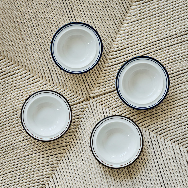 윤도자기 코지 소스볼 2종 x 2p 세트, 브라운, 블루, 1세트