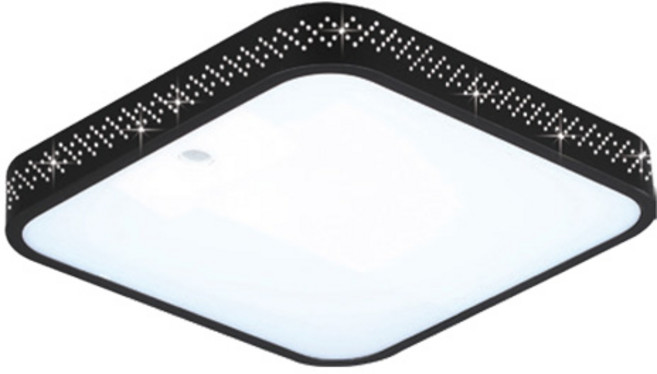 가온엘이디 마름모 LED 센서등 15W, 블랙+주광색, 1개