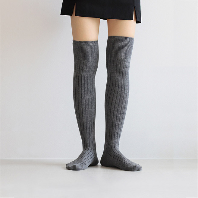 코지라벨 여성용 다리보정 골지 오버니삭스