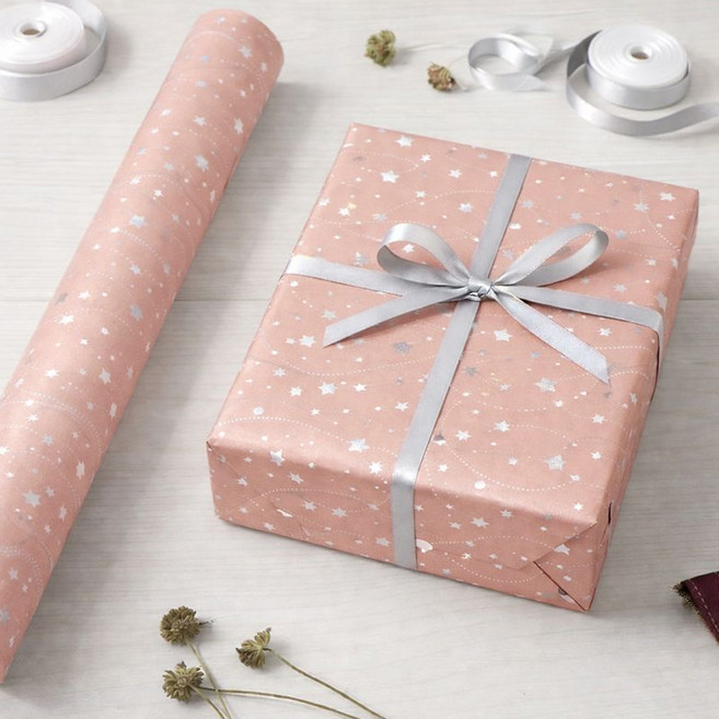 Lead home 高光澤寬版禮品包裝塑膠鍍膜捲筒包裝紙 特大 70cm x 20m, 星光月光, 1個