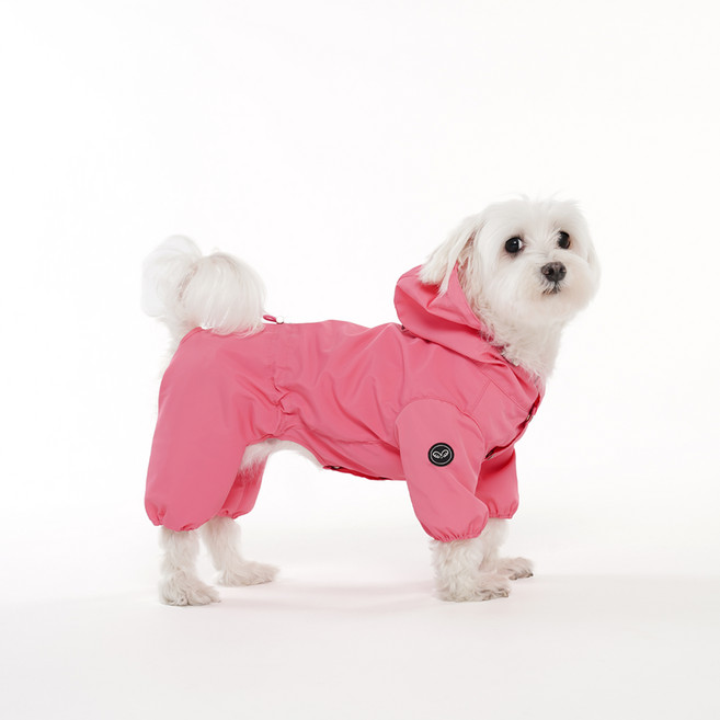 퍼피엔젤 강아지 암컷용 MAGAGIO 레인 후드 오버롤 V2 PA-OW152, 516 PINK, 1개