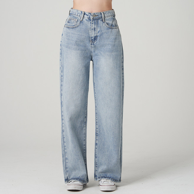 토마토팩토리 여성용 숏/기본/롱 하이슈 와이드 데님 팬츠