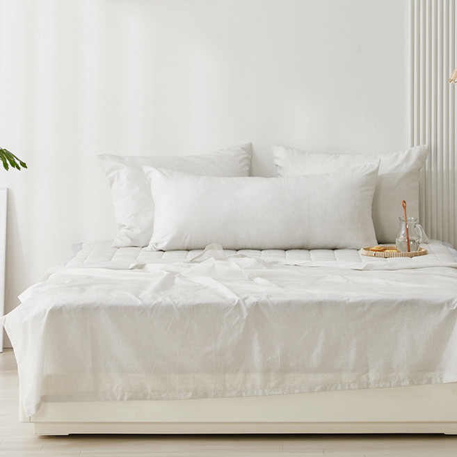 지베딩 국내 제조 체크 듀라론 쿨 냉감 홑이불, 그레이