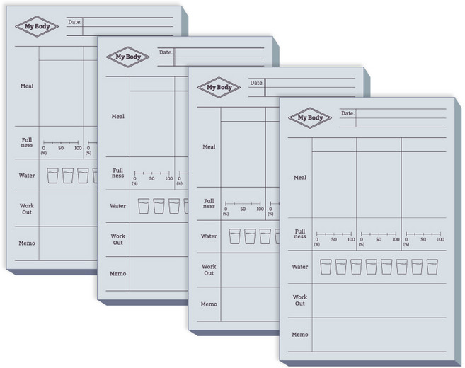 대시앤도트 어바웃타임 점착 메모패드, My Body, 4개