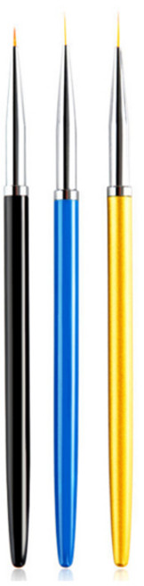 마켓감성 아트 라인 네일 브러쉬 3종, 혼합색상, 1세트