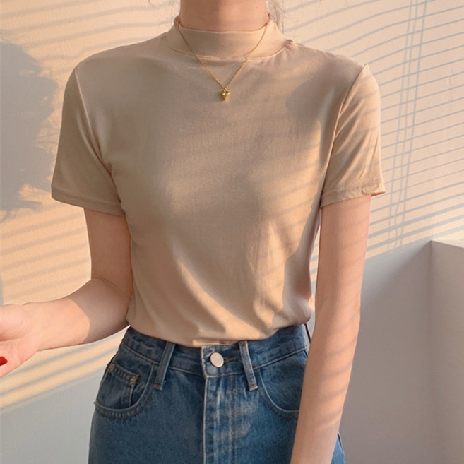 어썸풀 여성용 미카베더 모크넥 반팔 티셔츠 A26SMT031227