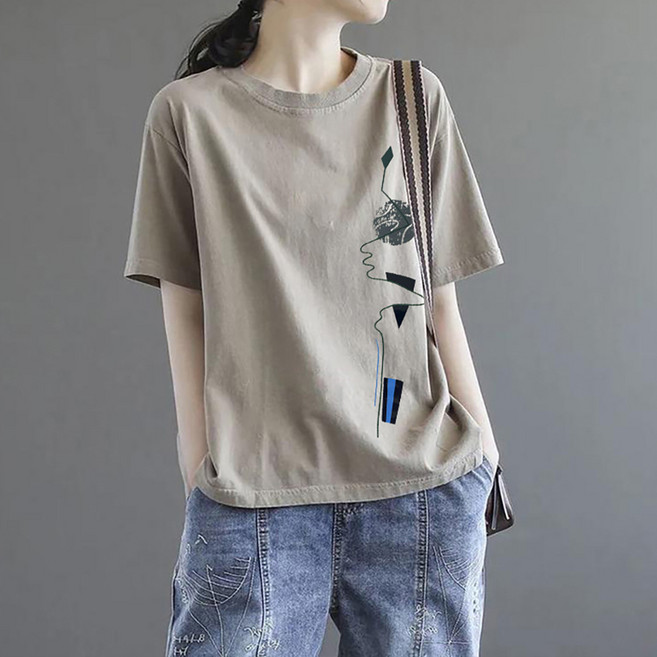 女款休閒印花短袖T恤