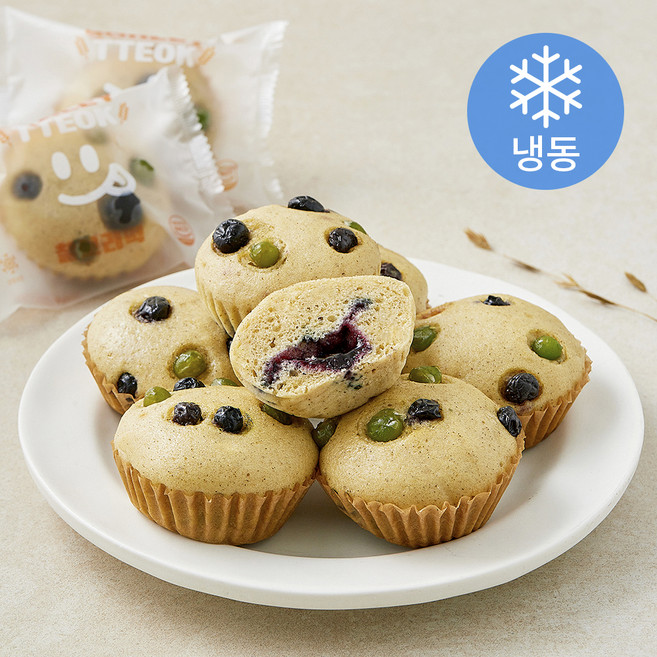 웰빙마루 국내산 찰보리 100% 블루베리 찰보리떡 (냉동), 50g, 1개, 8개입