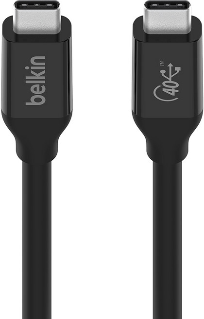 벨킨 USB 4 C-C타입 PD 100W 40Gbps 초고속 케이블, 0.8m, 블랙, 1개