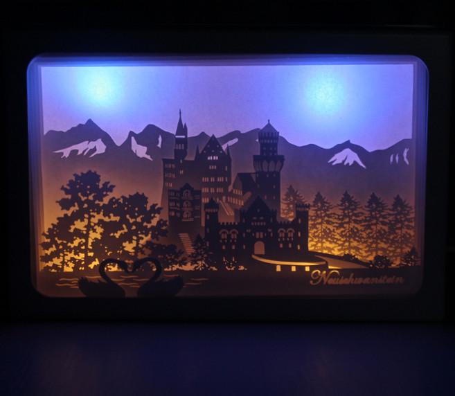 꾸꾸까까 DIY 페이퍼커팅 LED 무드등, 백조의성