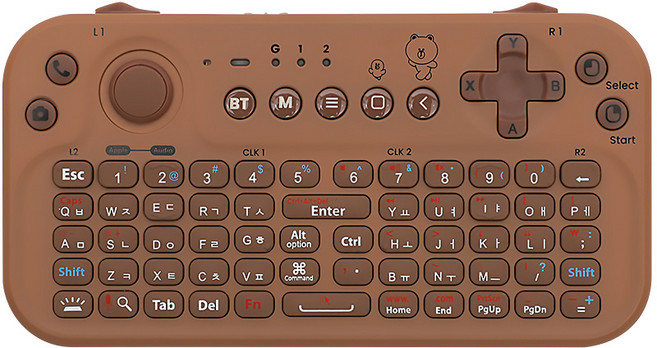 펀디안 브라운앤프렌즈 파워베슬 미디어 블루투스 미디어 무선 텐키리스 키보드 2세대 파키2, 브라운, PV-K02