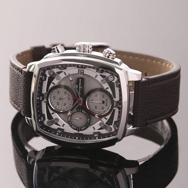 오에스티 남성용 올인원 얼티밋 솔라워치 카쉬 고트 가죽시계