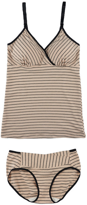 뉴니끄 원터치 스트라이프 수유나시 + 팬티 세트