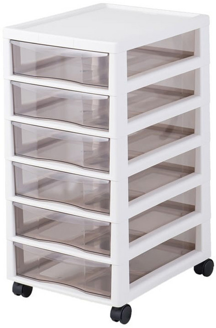 哩哩摳摳 LILIKOKO 辦公文件收納櫃 Set 6層 萬向輪 加厚PP材質 A4紙適用, 白色