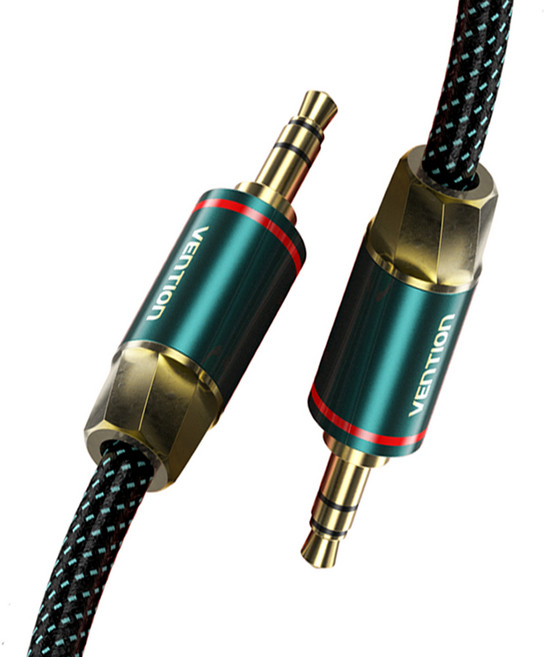 벤션 은도금코어 3.5mm 스테레오 TRS AUX 케이블 2m, BAYGH, 그린