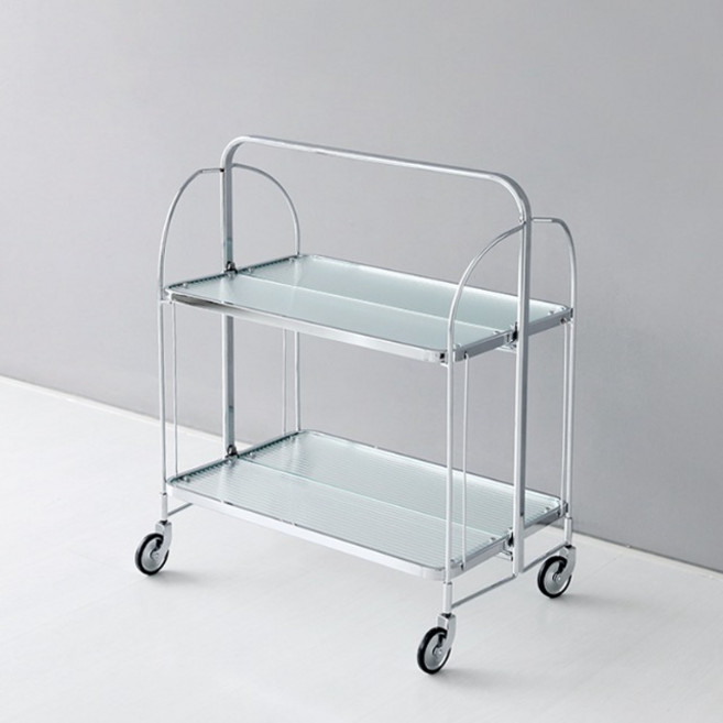마켓비 심플리 투명 접이식 트롤리, 웨이브, 2단