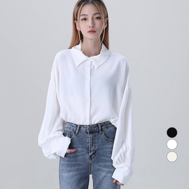 Awesomearound 女款絲質垂墜感寬鬆襯衫