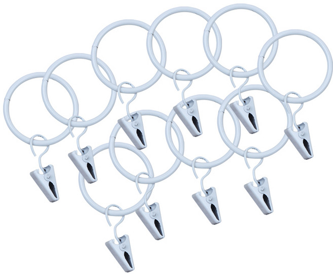 커튼 집게링 25mm, 화이트, 10개