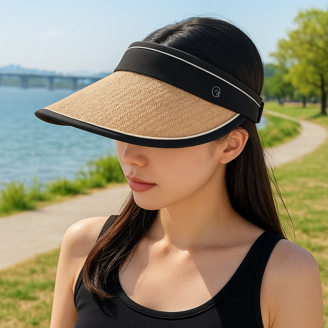 해피제이 여성용 돌돌이 라탄 썬캡