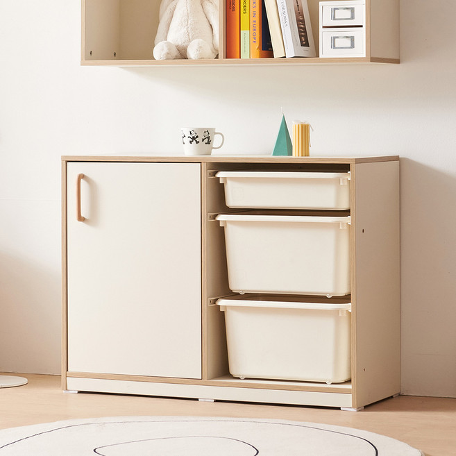 마마룸 아동용 아임 모듈수납 도어장 대 700 고객직접설치, 크림화이트, 3단