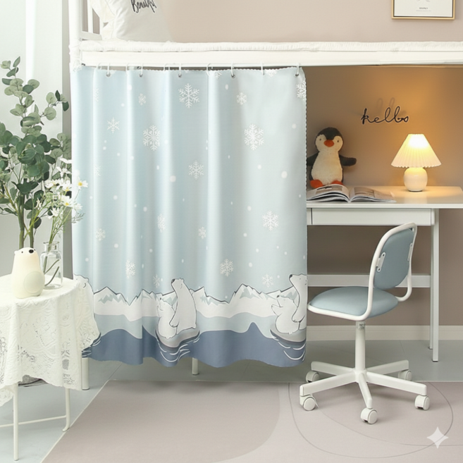 픽노아 기숙사 이층 침대용 수면집중형 암막 커튼