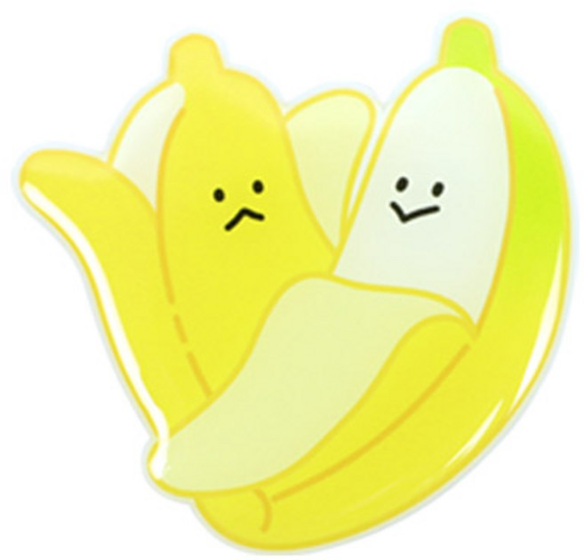 유스픽 두근두근 에폭시 코팅 아크릴 그립 스마트 톡톡 휴대폰 거치대, 바나나, 1개