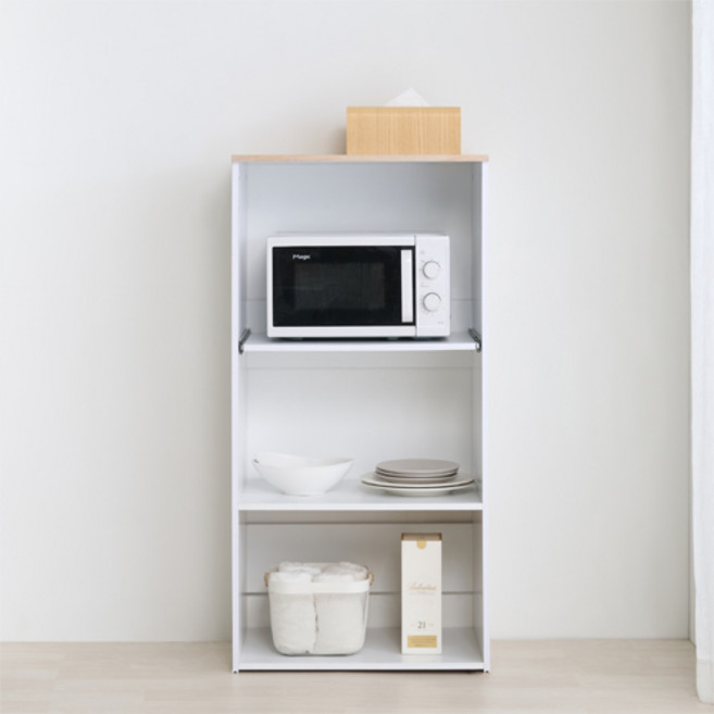 제우스가구 국내제작 마지 DIY 1200 렌지대 수납장, 내츄럴화이트, 3단