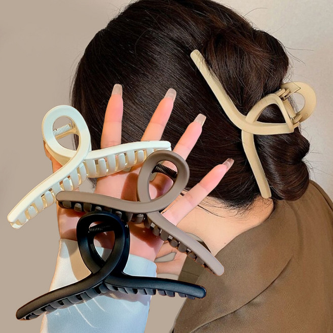 하우블리 누드톤 무광 대형 올림머리 헤어 집게핀 4종 세트 13cm