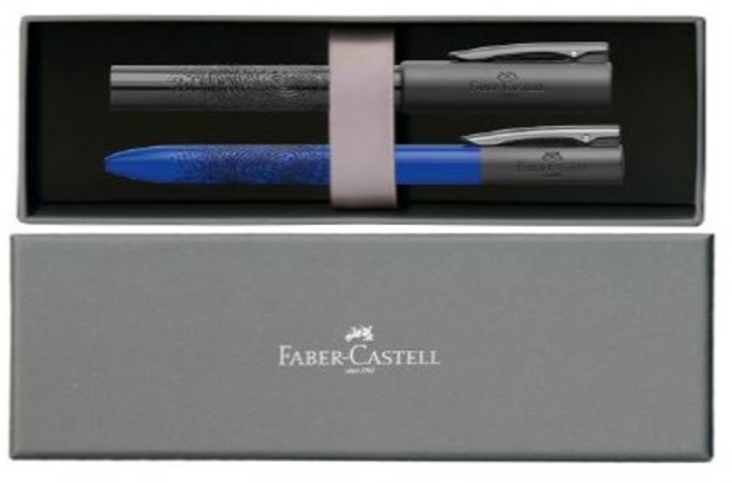 파버카스텔 라이팅크 만년필 + 볼펜 세트, EF, 블랙(만년필), 블루(볼펜)