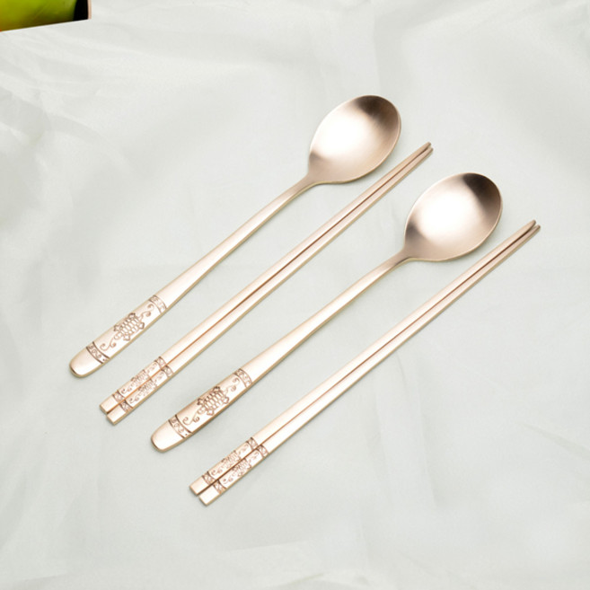 수타미 방짜유기 놋봄 물결거북 2벌 수저 세트, 숟가락 2p + 젓가락 2p, 1세트