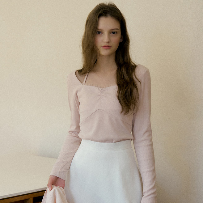 리올그 여성용 제나 레이스 포인트 롱슬리브 티셔츠