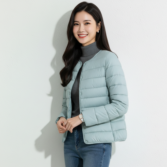 Marketpia 女性冬季簡約輕量羽絨外套