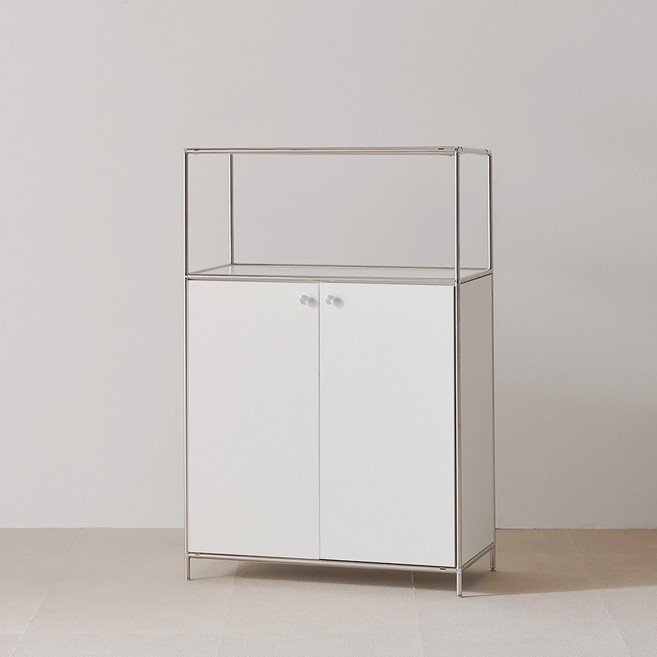 룸앤디 뉴모던 미드센츄리 모듈수납장 600 1단 선반형 M2 방문설치, 화이트