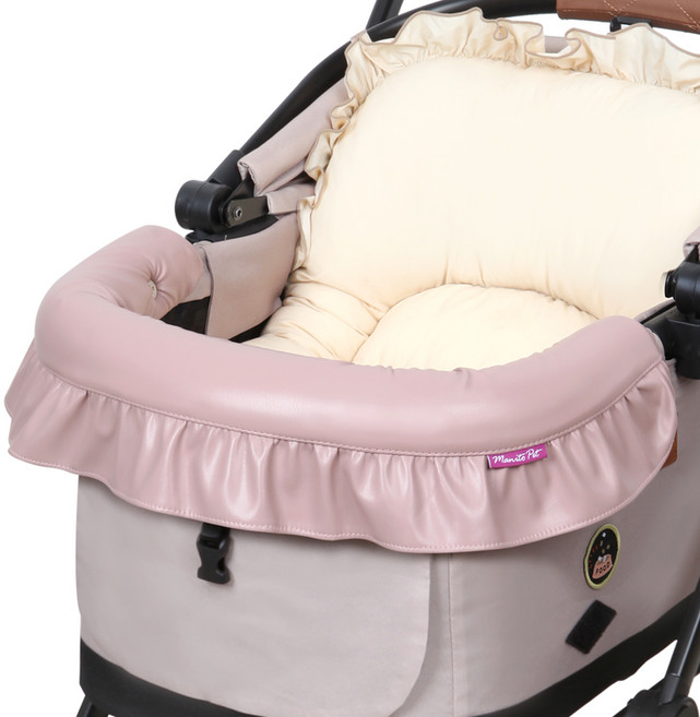 마니또펫 강아지 유모차 스마트범퍼 가드쿠션, 램스킨 프릴 인디핑크, 1개