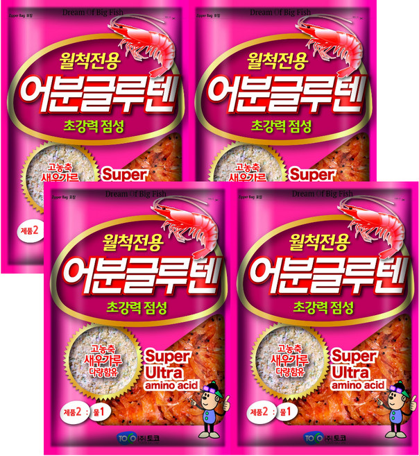 토코 월척전용 어분글루텐 떡밥, 300g, 4개