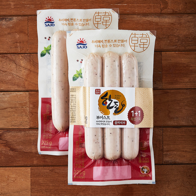 사조 한돈 부어스트 블랙페퍼 1 + 1, 450g, 1개