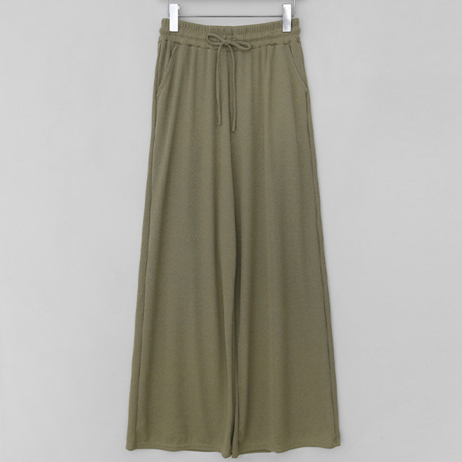 큐니걸스 여성용 찰랑골지4 밴딩 와이드팬츠