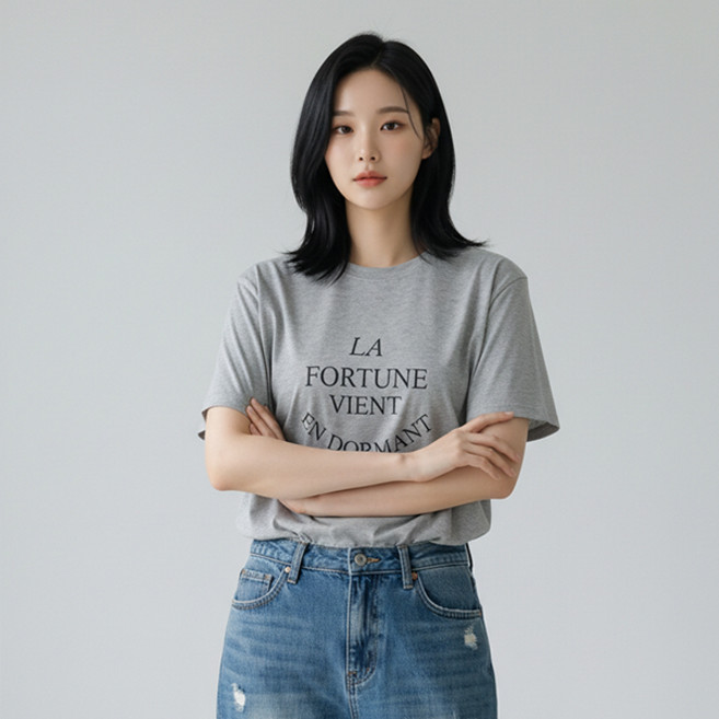 레몬소울 여성용 POUCHUN 반팔 티셔츠