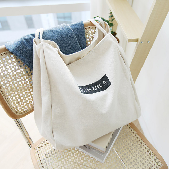 리에르카 라문 나무아 빈티지 데님 캔버스 에코 숄더백