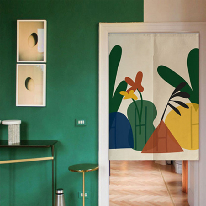 북유럽 플라워 하프 커튼