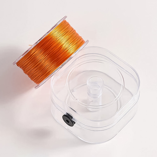 코히모 폴리우레탄 비즈 팔찌 매듭줄 5W0573 길이 100m x 두께 0.8mm, 오렌지, 1개