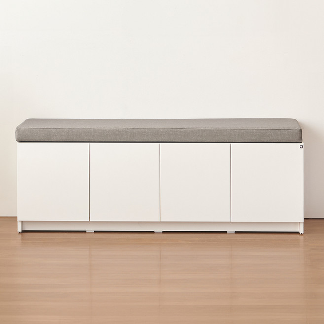 필웰 테미스 수납 벤치 소파 1400 방문설치, 화이트 + 그레이