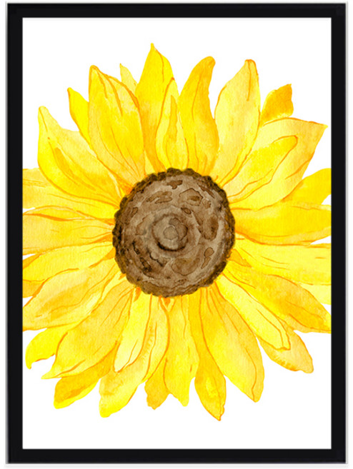 우드액자 + 포스터 썬플라워D, 블랙