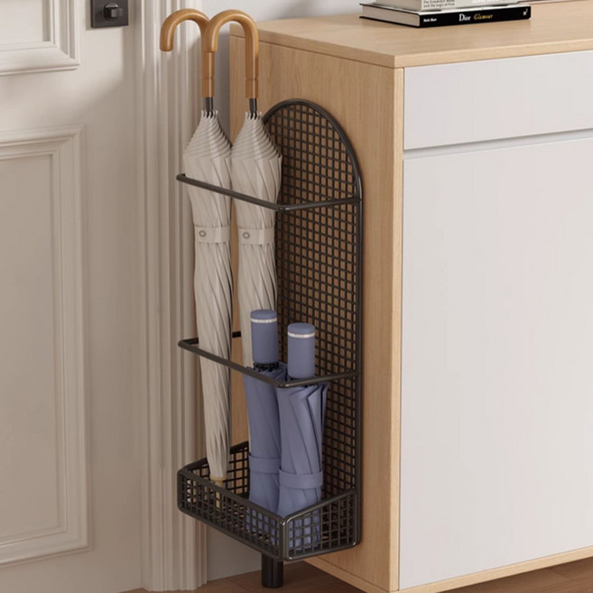 알럽홈 무타공 벽걸이형 우산꽂이 L265, 블랙(L265-BM), 1개