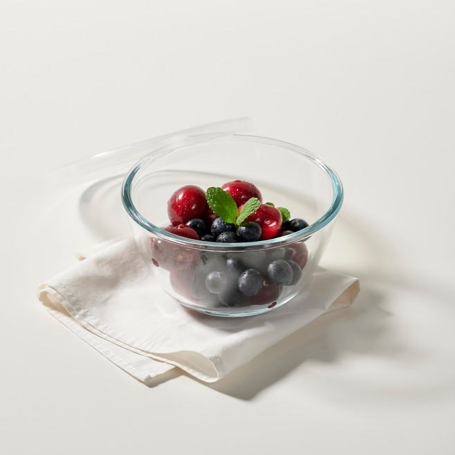 JAJU 유리 믹싱볼 + 뚜껑 세트, 믹스볼+뚜껑, 1세트