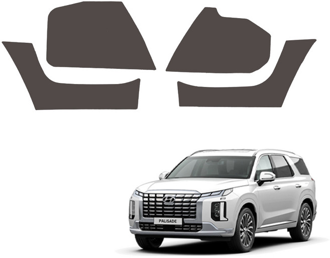 메이튼 더뉴 팰리세이드 스크래치 순정 컬러 가죽 기어사이드 커버 세트 LED 유, 다크브라운